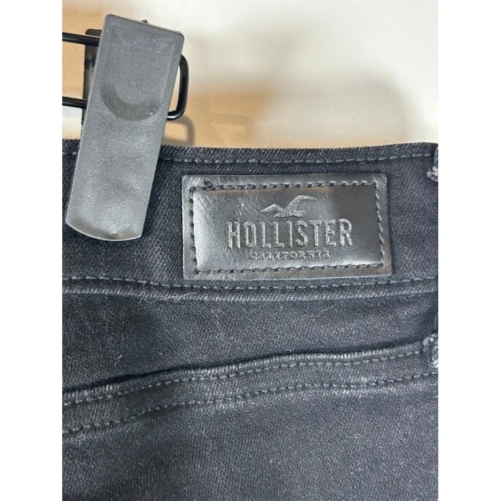 Hollister Curvy‎ High Rise Super Skinny Distressed Black Jeans 18R W34R